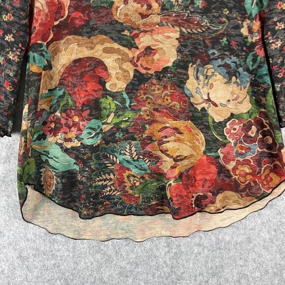Amma Design Tunic Top Womens Large Floral Indie Boho Peasant Artsy USA - Picture 3 of 13